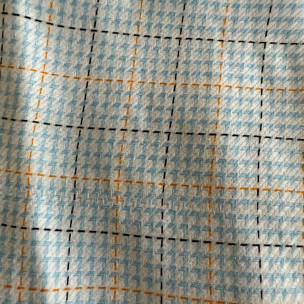 Peter Millar Mens Button Down Shirt Powder Blue Plaid Cotton Sz XL Easter Spring - Picture 7 of 11